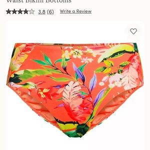 Lands' End Women's Tropical Print Bikini Bottoms - Orange Multi